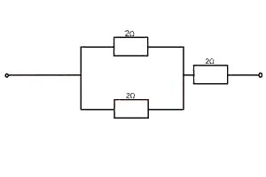 In the diagram above, if each of the resistors can dissipate a maximum of 18W without becoming excessively heated, what is the maximum power the circuit can dissipate?
