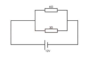 In the diagram above, the ratio of the electric power dissipated in the 6Ω and the 3Ω resistor respectively is
