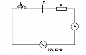 ln the diagram above, the resistor has a resistance 8 Ω while the reactances of the inductor and the capacitor are 10 Ω and 16 Ω respectively Calculate the current in the circuit
